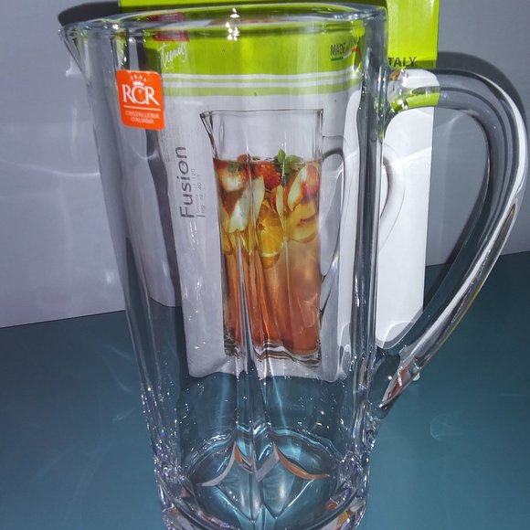 NIB ~ Crystal Glass Iced-Tea Water Pitcher Jug ~ Luxion Crystal ~ Made in Italy - Picture 4 of 9